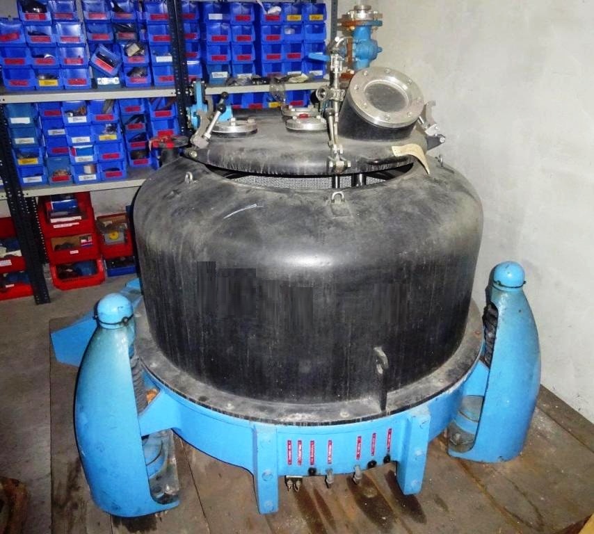 Heine 340 gastight perforate basket centrifuge, Tefzel-coated 316SS.