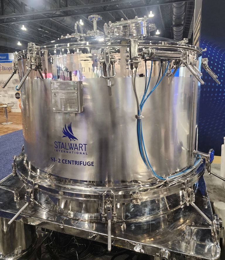 Stalwart SI-2 sanitary 48 x 24 perforate basket centrifuge, 316SS.