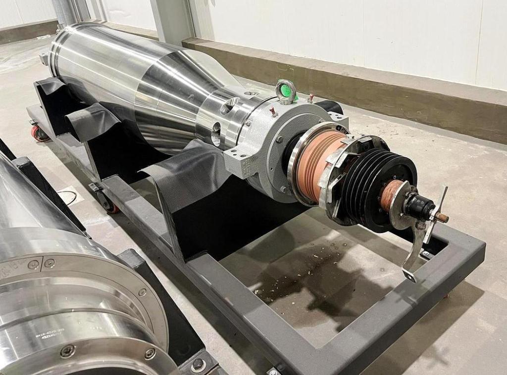 (2) GEA Westfalia ProteinMaster CF 6000 sanitary tricanter rotating assemblies, 316SS.