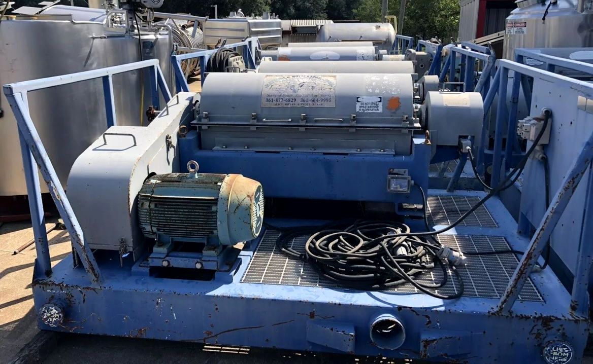 (3) Kemtron KT-1448-MVD oilfield decanter centrifuge skids, 316SS.