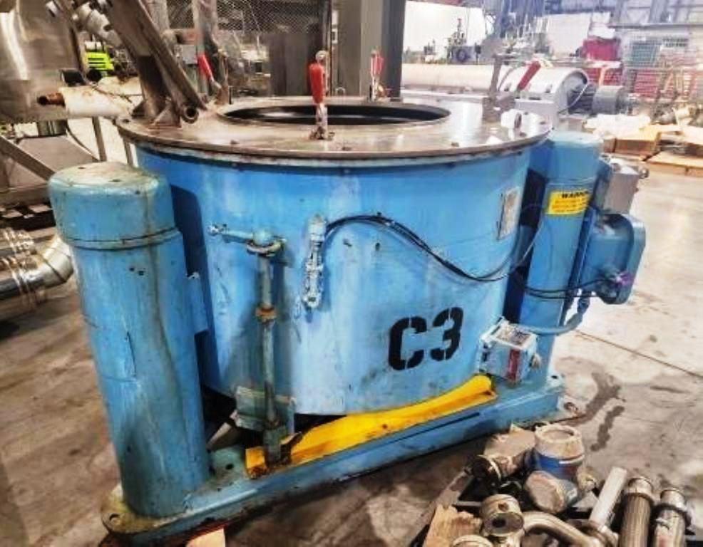 Tolhurst 40 x 20 perforate basket centrifuge, 316SS.