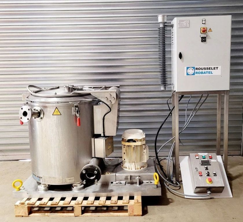 (2) Rousselet Robatel DRC 60 Vx AV 1S man vertical peeler centrifuges, 316L SS.