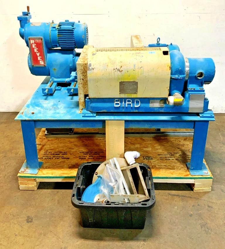 Bird 6 x 12 solid bowl decanter centrifuge, 316SS.