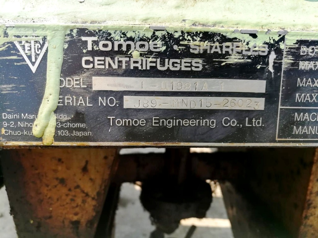 Sharples-Tomoe P660 Super-D-Canter centrifuge, 316SS.