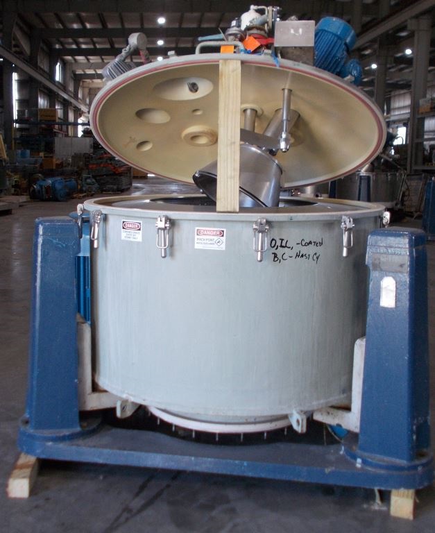 Ferrum DSZ-UR/FL 1250/630 perforated basket centrifuge, Hastelloy.