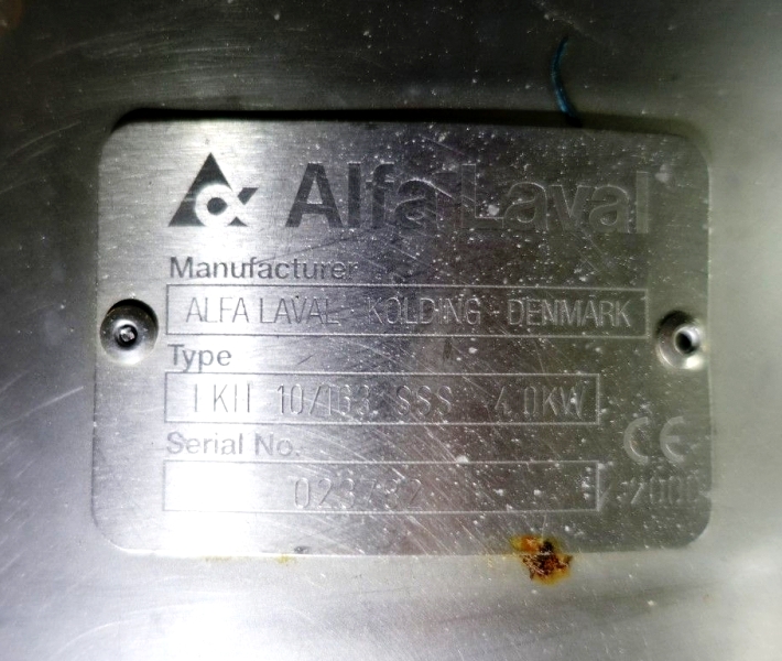 Alfa-Laval HMRPX 518 HGV-74C-50 warm milk separator, 316SS.