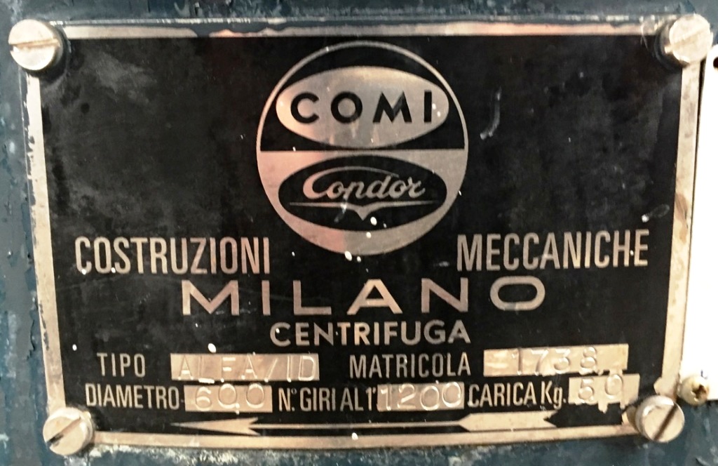 Comi-Condor ALFA/ID 600mm perforate basket centrifuge, 316SS.