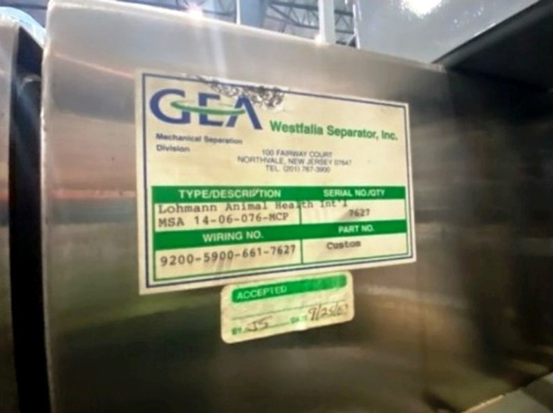 Westfalia MSA 14-06-076 milk clarifier, 316SS.