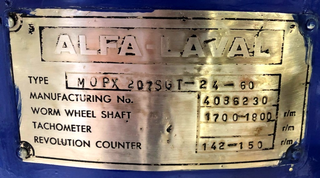 (4) Alfa-Laval MOPX 207 SGT-24-60 oil purifier skids, SS.