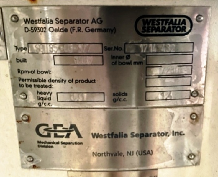 Westfalia SC 35-03-577 Hydrostop separator, 316SS.