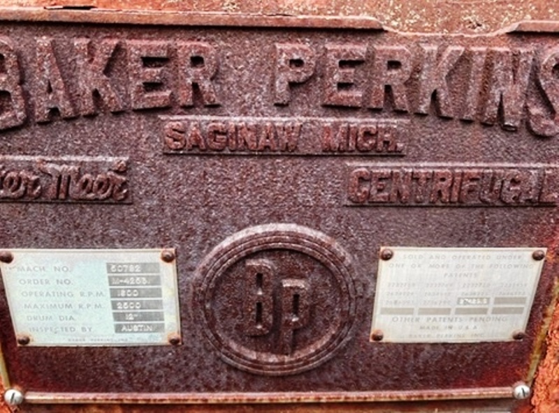 Baker-Perkins S-12 pusher centrifuge, 316SS.