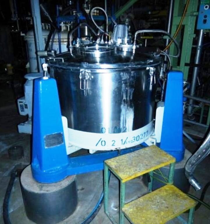Ferrum DSZ-OR 800/400 perforate basket centrifuge, 316L SS.