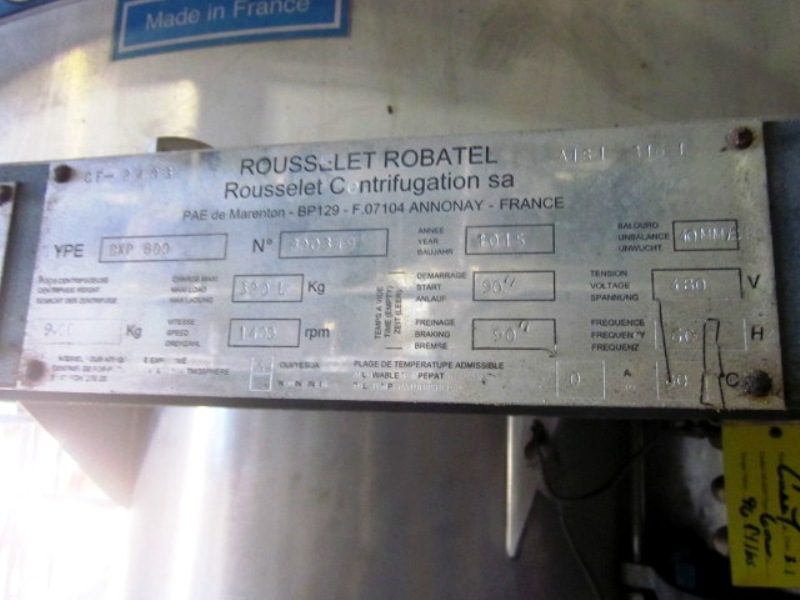 (6) Robatel BXP 800 centrifugal extractors, 316L SS.
