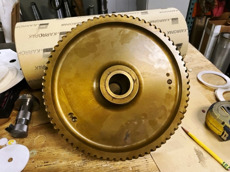 Alfa-Laval SRG 214 brass gear (worm wheel), 72 teeth.