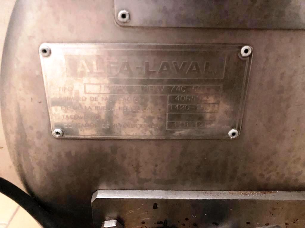 Alfa-Laval HMRPX 618 HGV-74C-50 warm milk separator, 316SS.