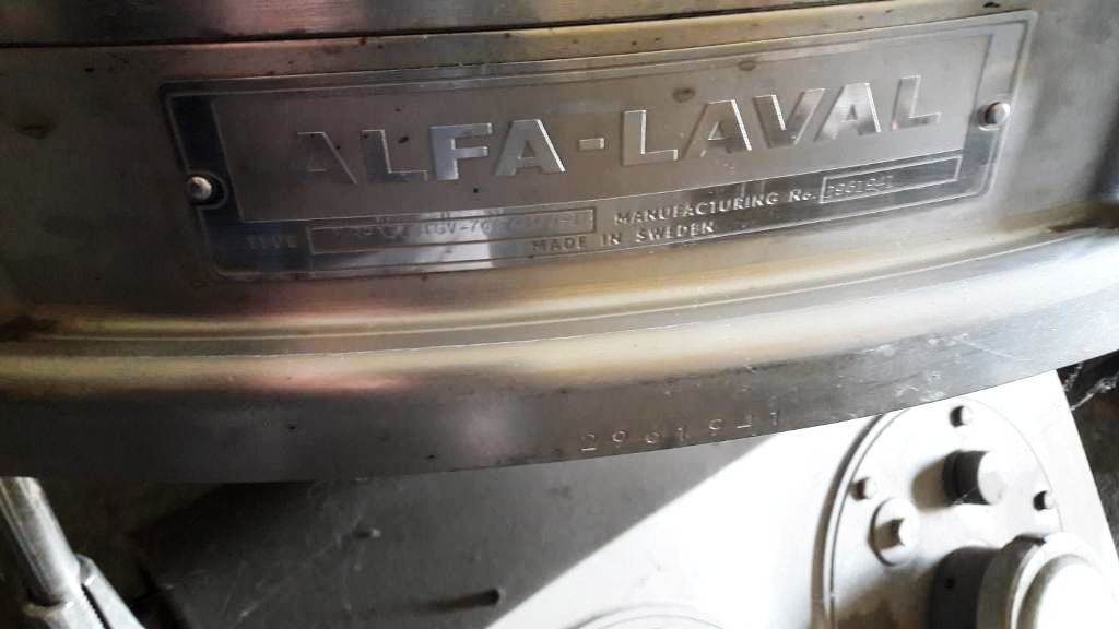 Alfa-Laval MRPX 318 TGV-74C warm milk separator, 316SS.