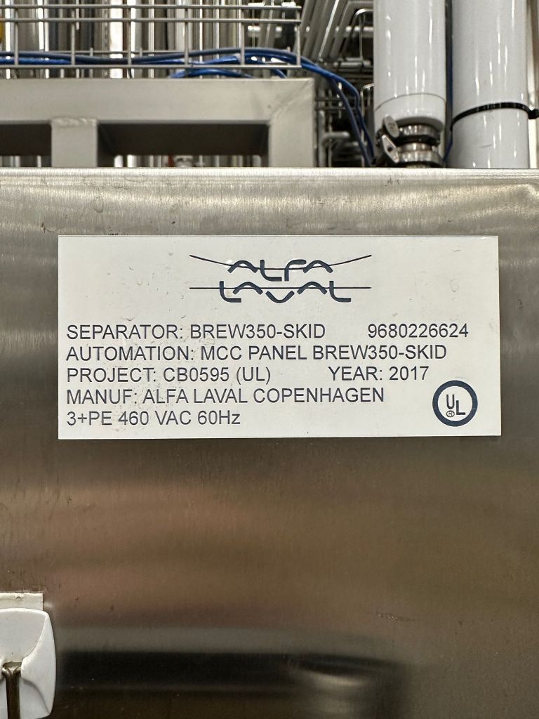 Alfa-Laval BREW 350 hermetic beer clarifier module, 316SS.