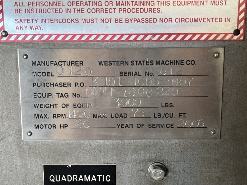(2) Western States 30 x 18 perforate basket centrifuges, 316L SS.
