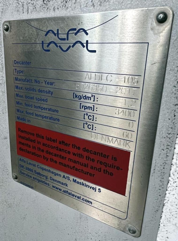 Alfa-Laval ALDEC G2-105 Smart decanter, Duplex/316SS.