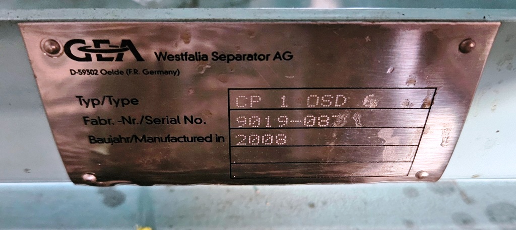 (3) Westfalia OSD 18-0136-067/10 HFO purifier skids, SS.