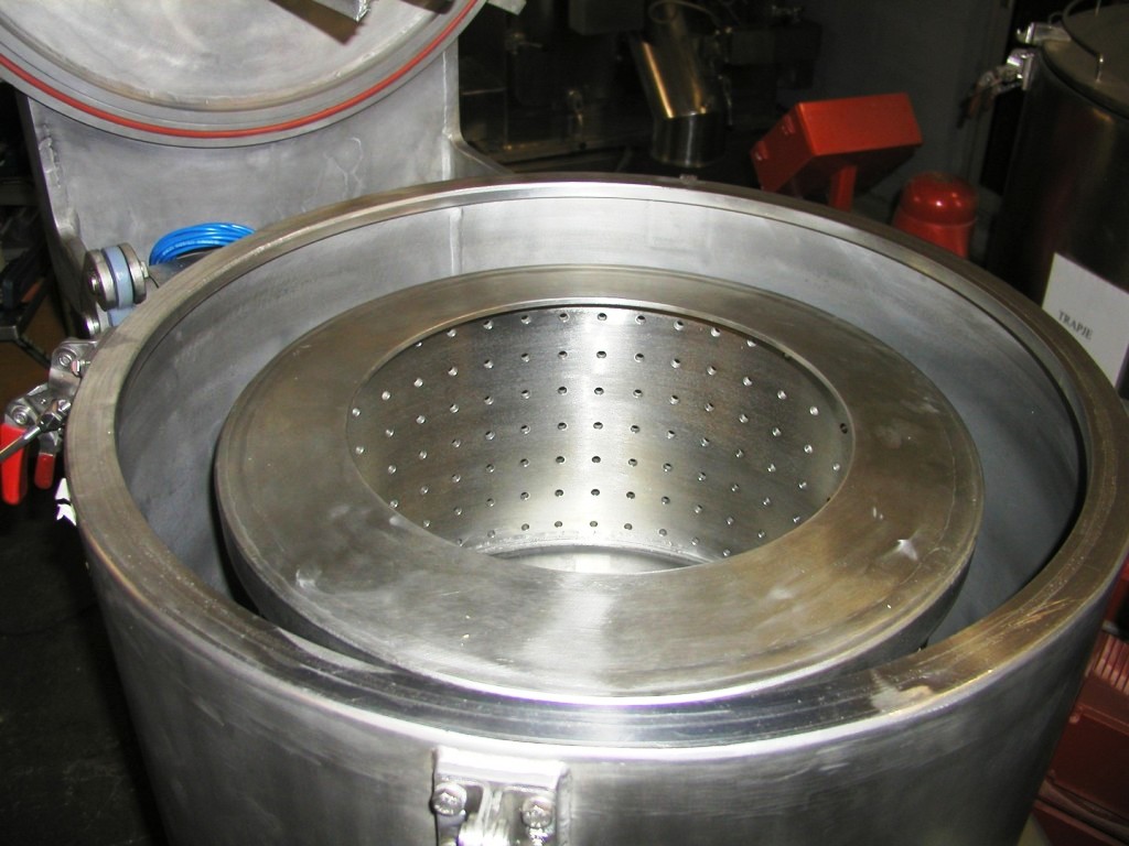 GFT V-50U 500/340 perforate basket centrifuge, Alloy 22.
