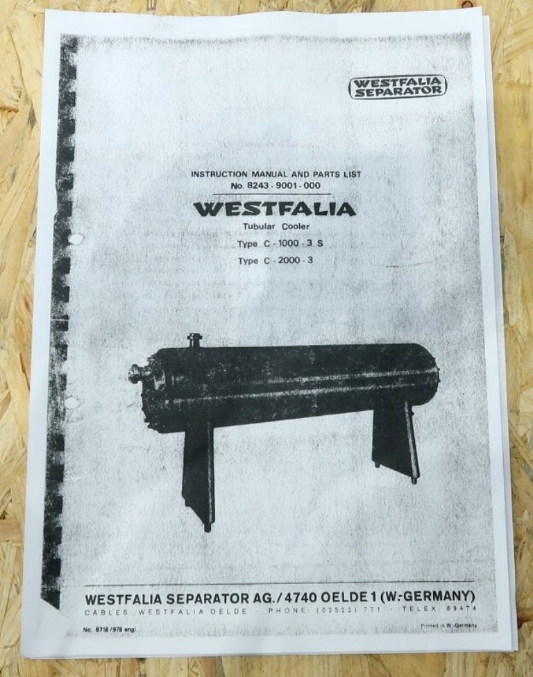 Westfalia KDB 16-02-076 quark/yogurt nozzle separator, 316SS.