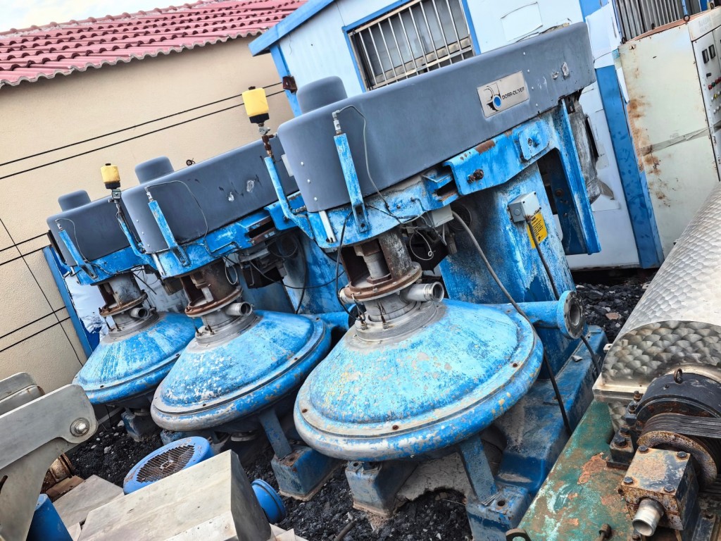 (3) Dorr-Oliver C-30 Merco nozzle centrifuges, Ferralium 255.