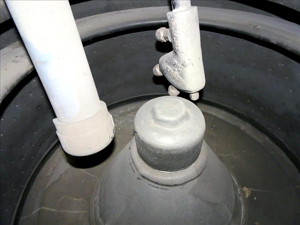 Ametek 26 X 12 perforate basket centrifuge, rubber-lined.