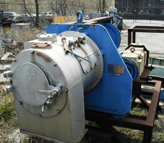 Krauss-Maffei SZ 21 single-stage pusher centrifuge, 316SS.