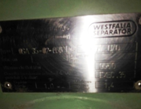 Westfalia OSA 35-02-066 varizone mineral oil purifier, SS.