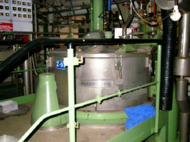 Ellerwerk 735 U-A 1000 x 500mm gas-tight perforate basket centrifuge, 316SS.