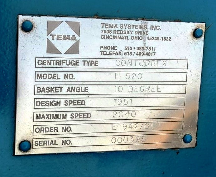 Siebtechnik Tema H-520 Conturbex worm/screen centrifuge, SS