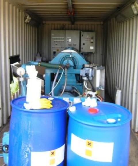 Alfa-Laval AVNX 719B-31G decanter centrifuge in container, 316SS.