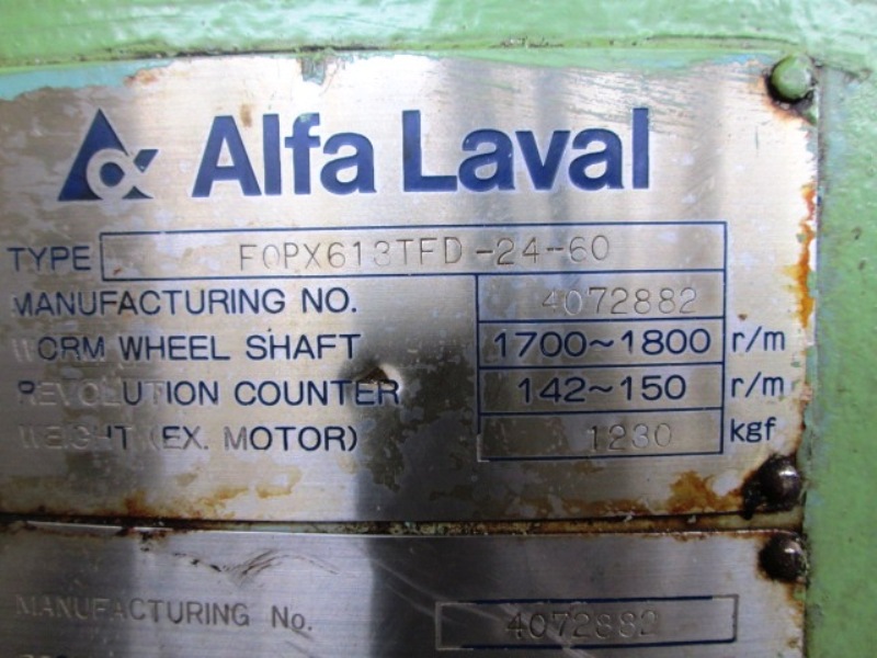 (2) Alfa-Laval FOPX 613 TFD-24-60 oil purifiers, SS.