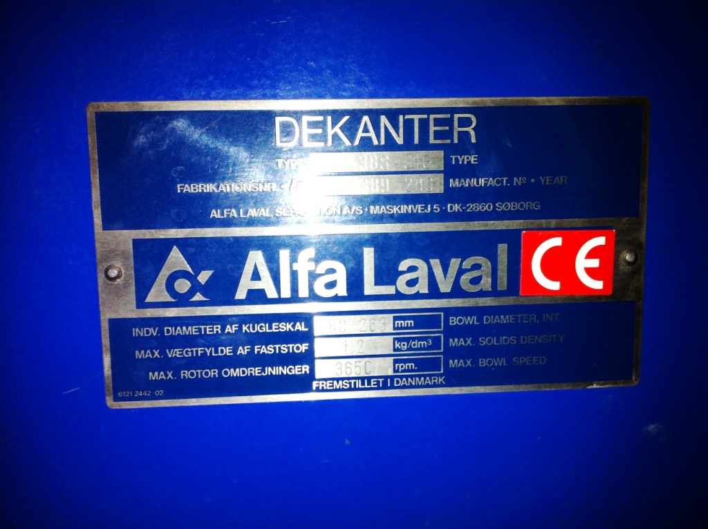 Alfa-Laval NX 438S-31G sanitary decanter centrifuge, 316SS.