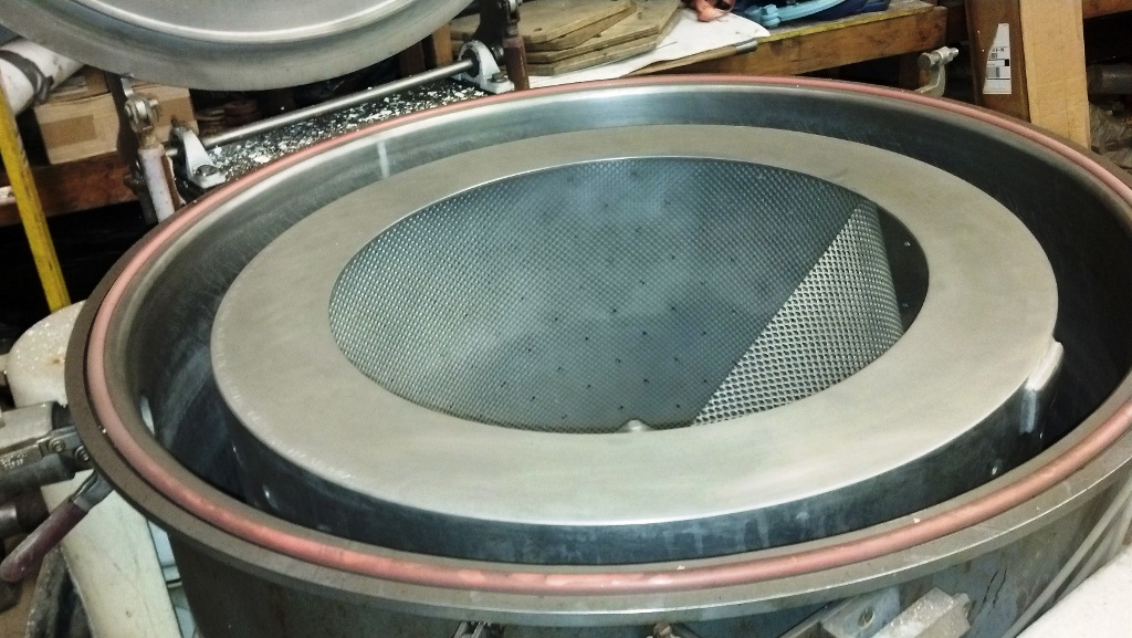 Tolhurst 30 x 18 perforate basket centrifuge, 316L SS.