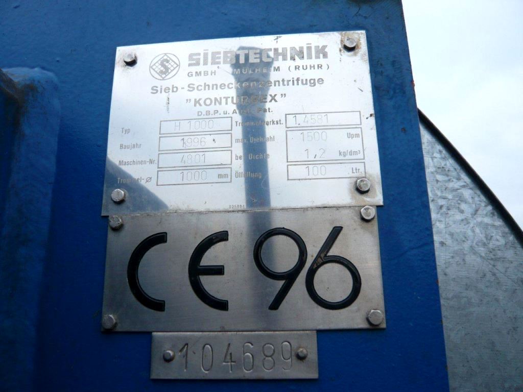 (2) Siebtechnik H-1000 Conturbex centrifuges, 316SS.