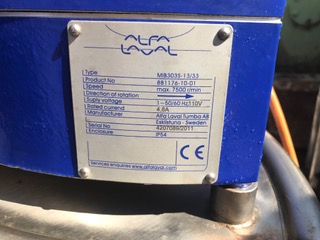Alfa-Laval EMMIE MIB 303S-13/33 oil purifier module.