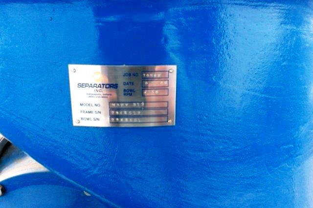 Alfa-Laval MAPX 313 TGT-24-60 oil purifier, 316SS.