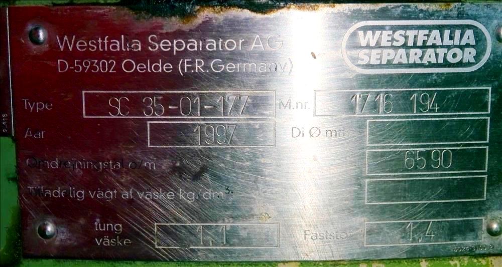 Westfalia SC 35-01-177 Hydrostop separator, 316SS.