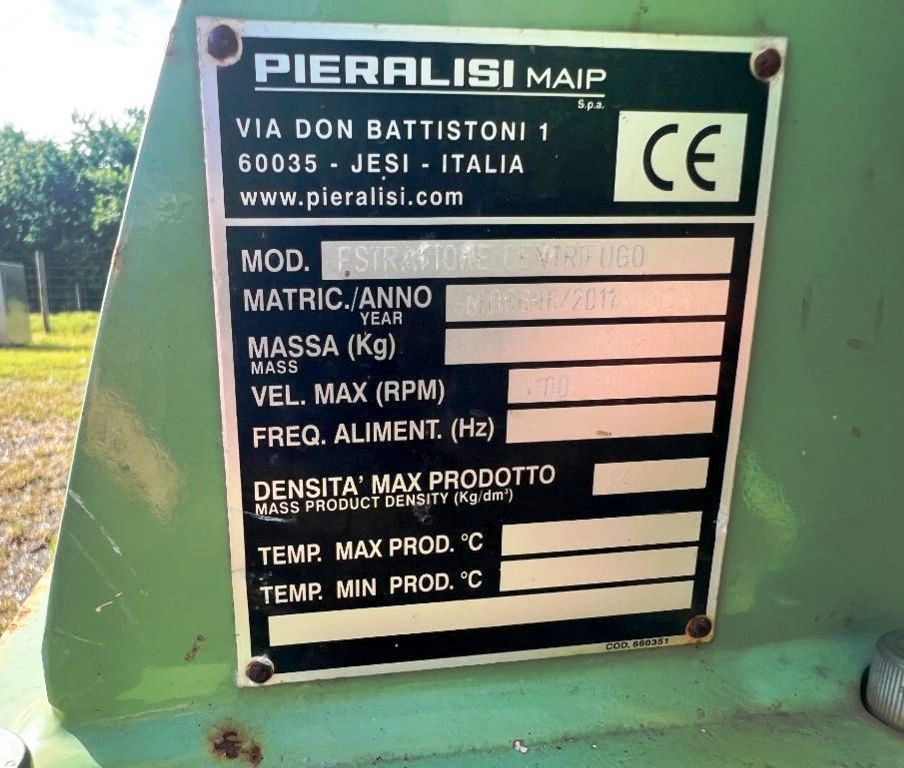 (2) Pieralisi FP 600 RS decanter centrifuges, 316SS.