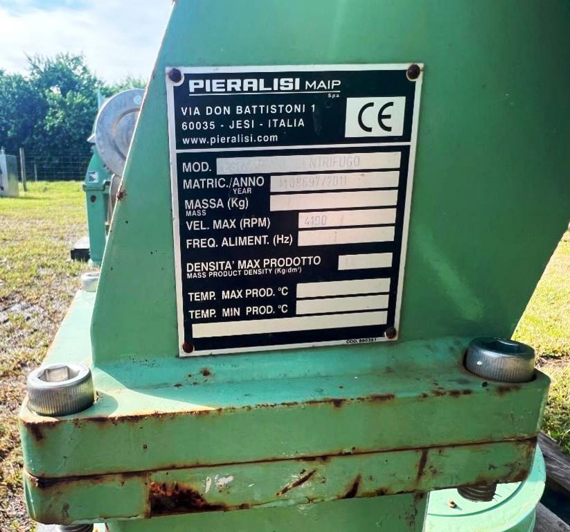 (2) Pieralisi FP 600 RS decanter centrifuges, 316SS.