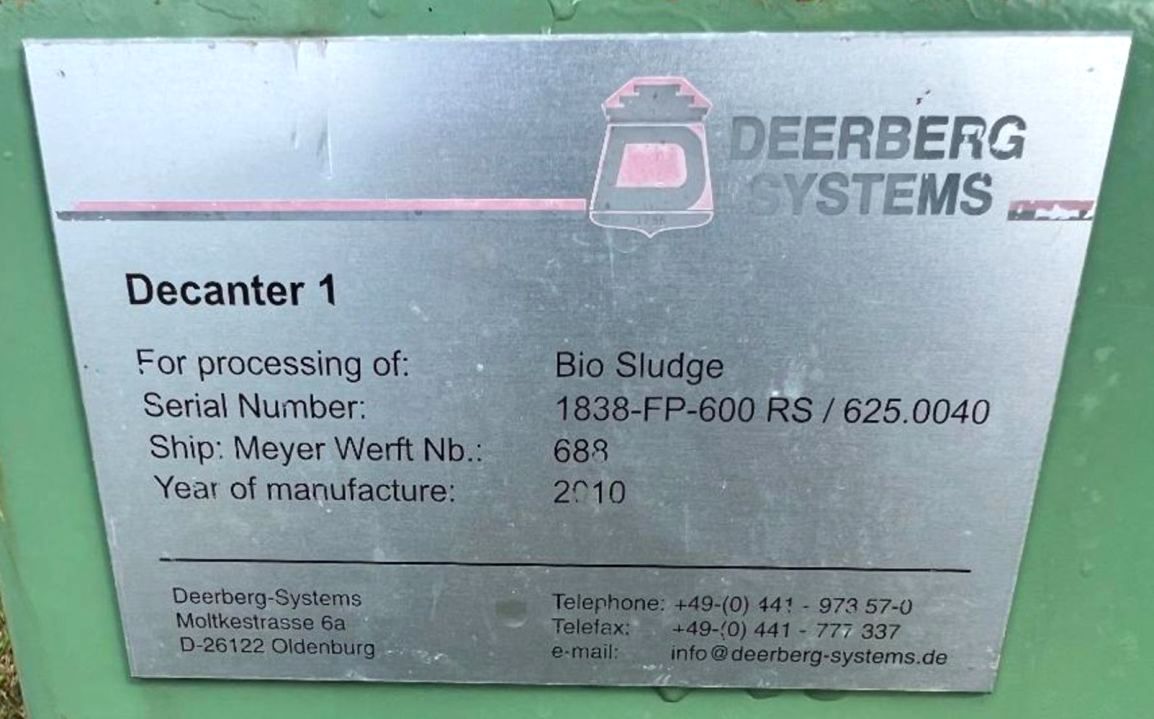 (2) Pieralisi FP 600 RS decanter centrifuges, 316SS.